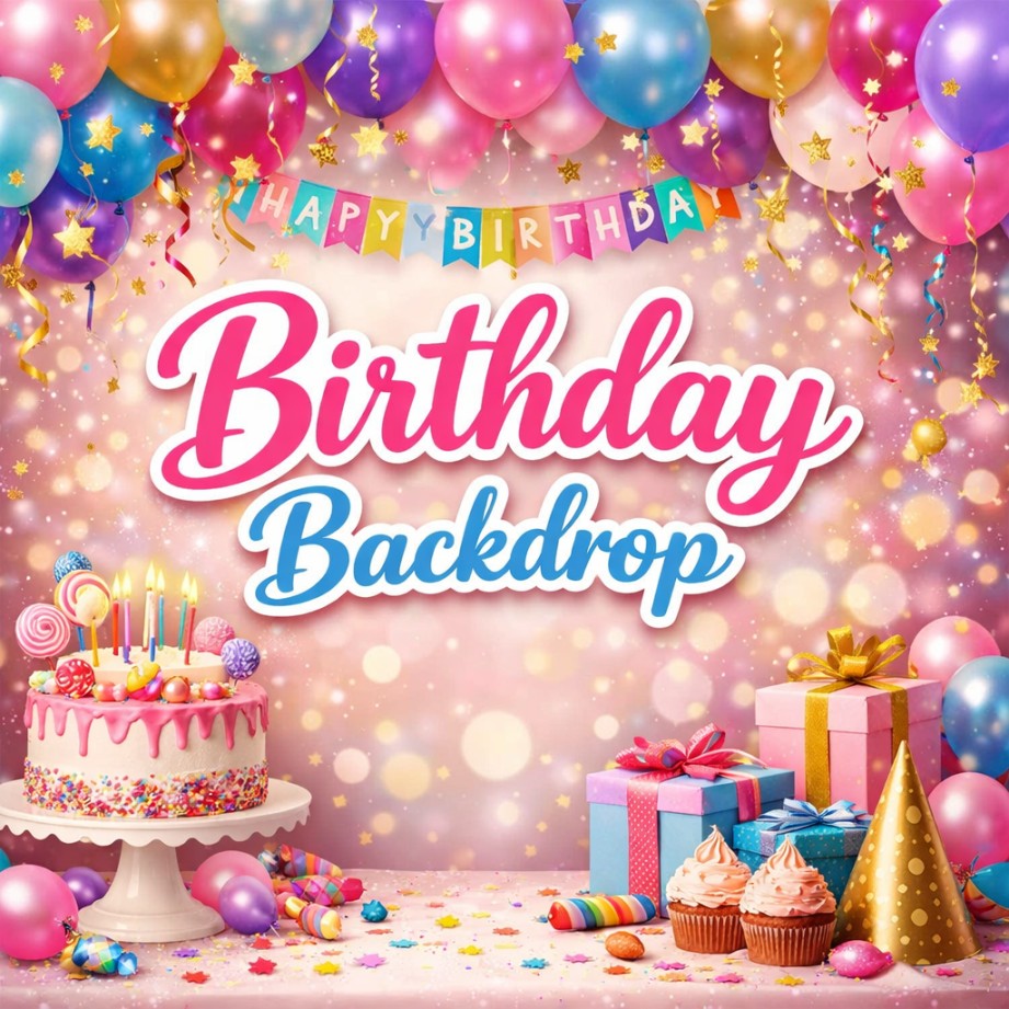 Birthday Backdrops for Parties | Custom & Themed Birthday Backgrounds