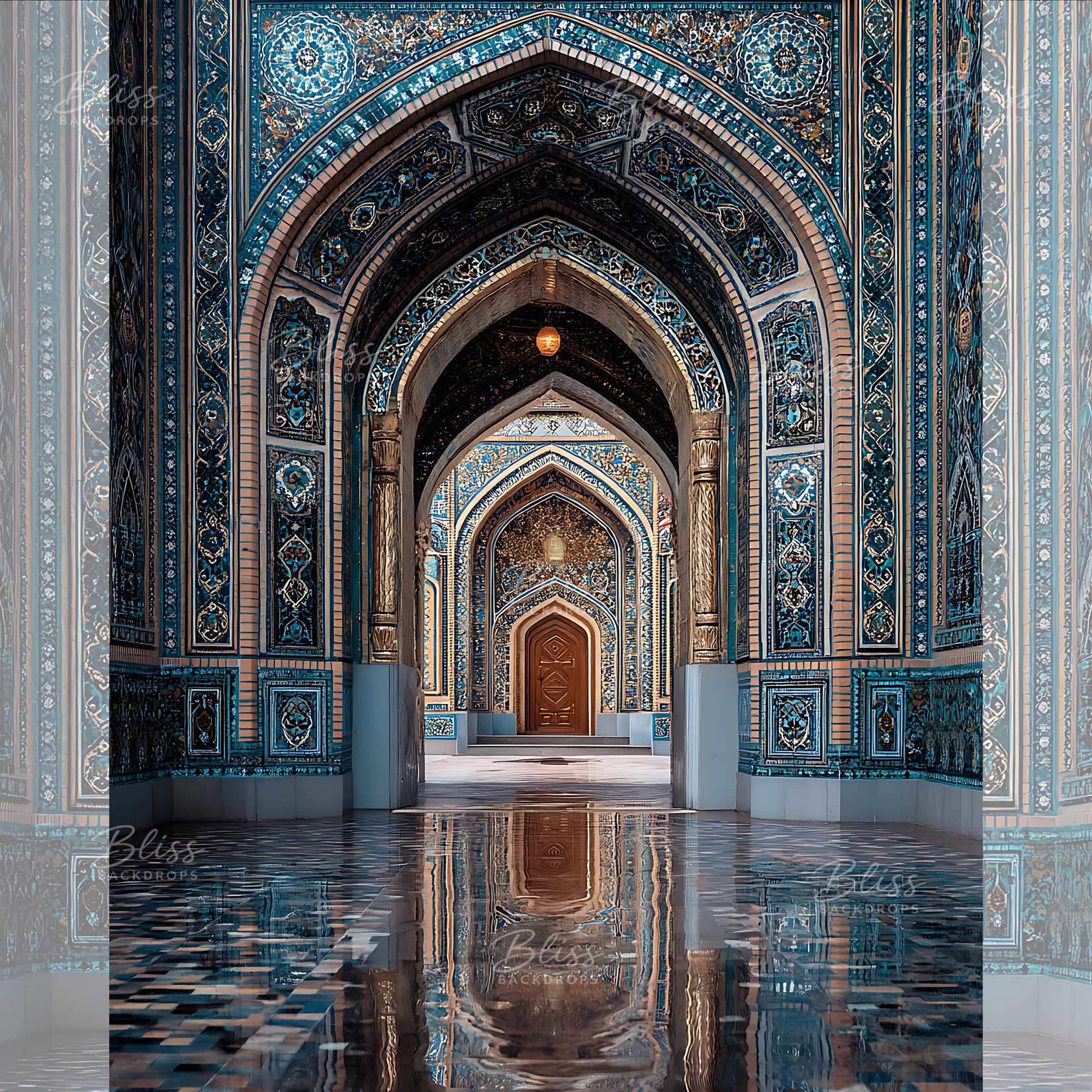 Blue Vintage Studio Backdrop for Events