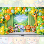 Cake Smash Backdrop cartoon Jungle theme