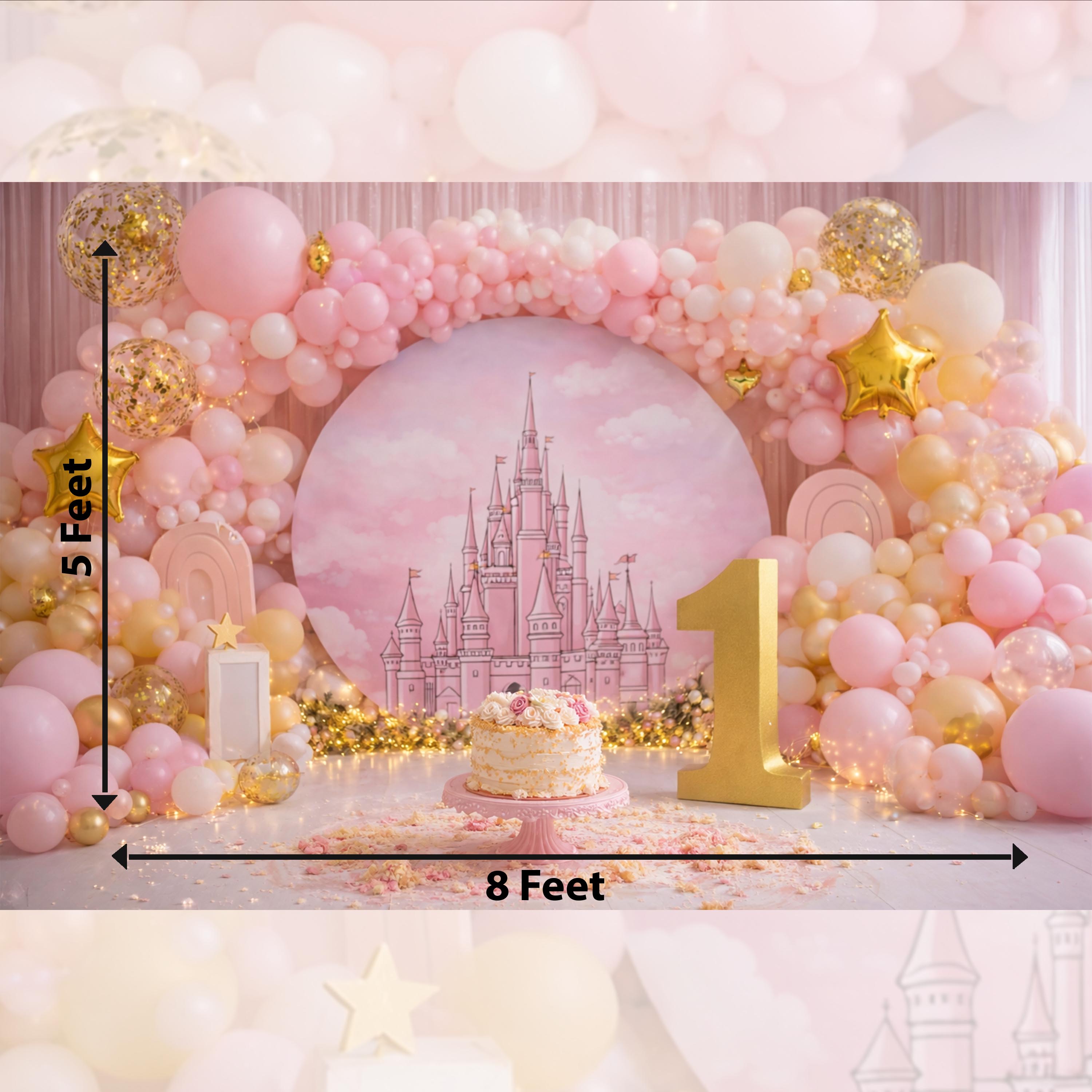 Pastel Cake Smash Backdrops for Infant First Birthday Photoshoot