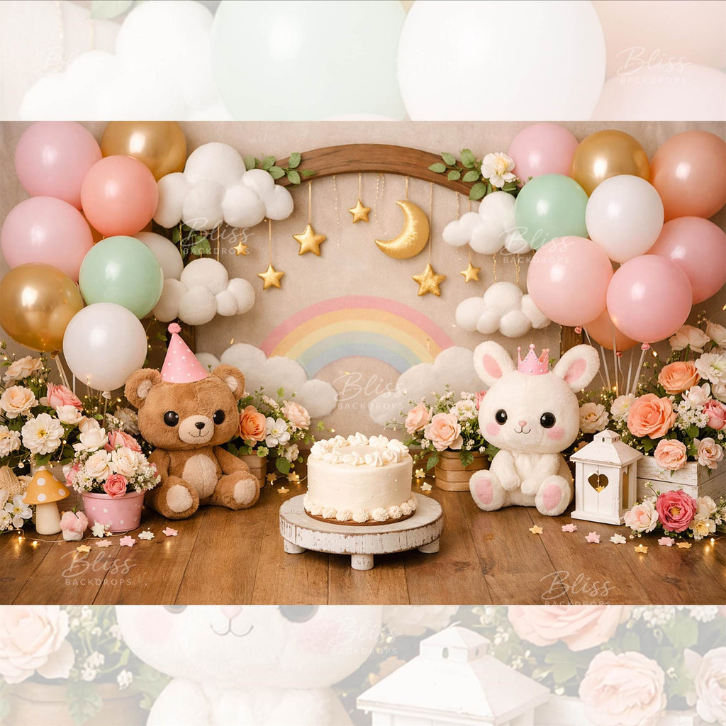 Customized Cake Smash Backdrop with Baby Name & Age