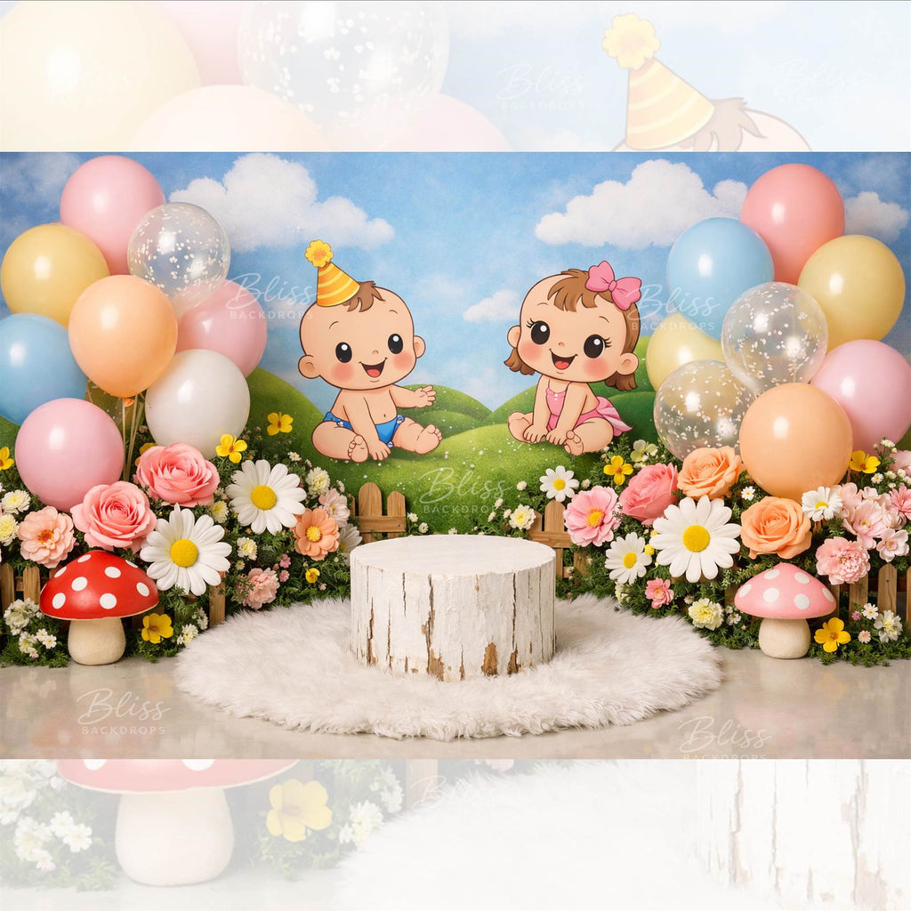 Minimal Cake Smash Backdrop for Baby Photoshoot