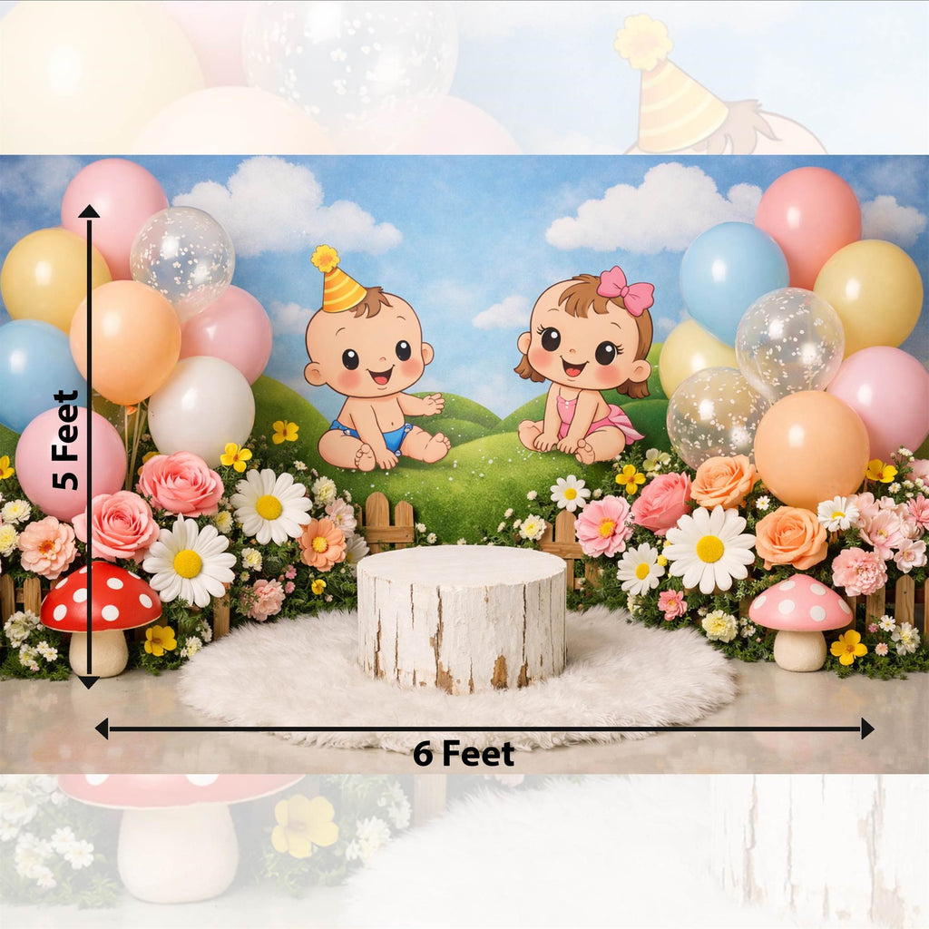 Minimal Cake Smash Backdrop for Baby Photoshoot