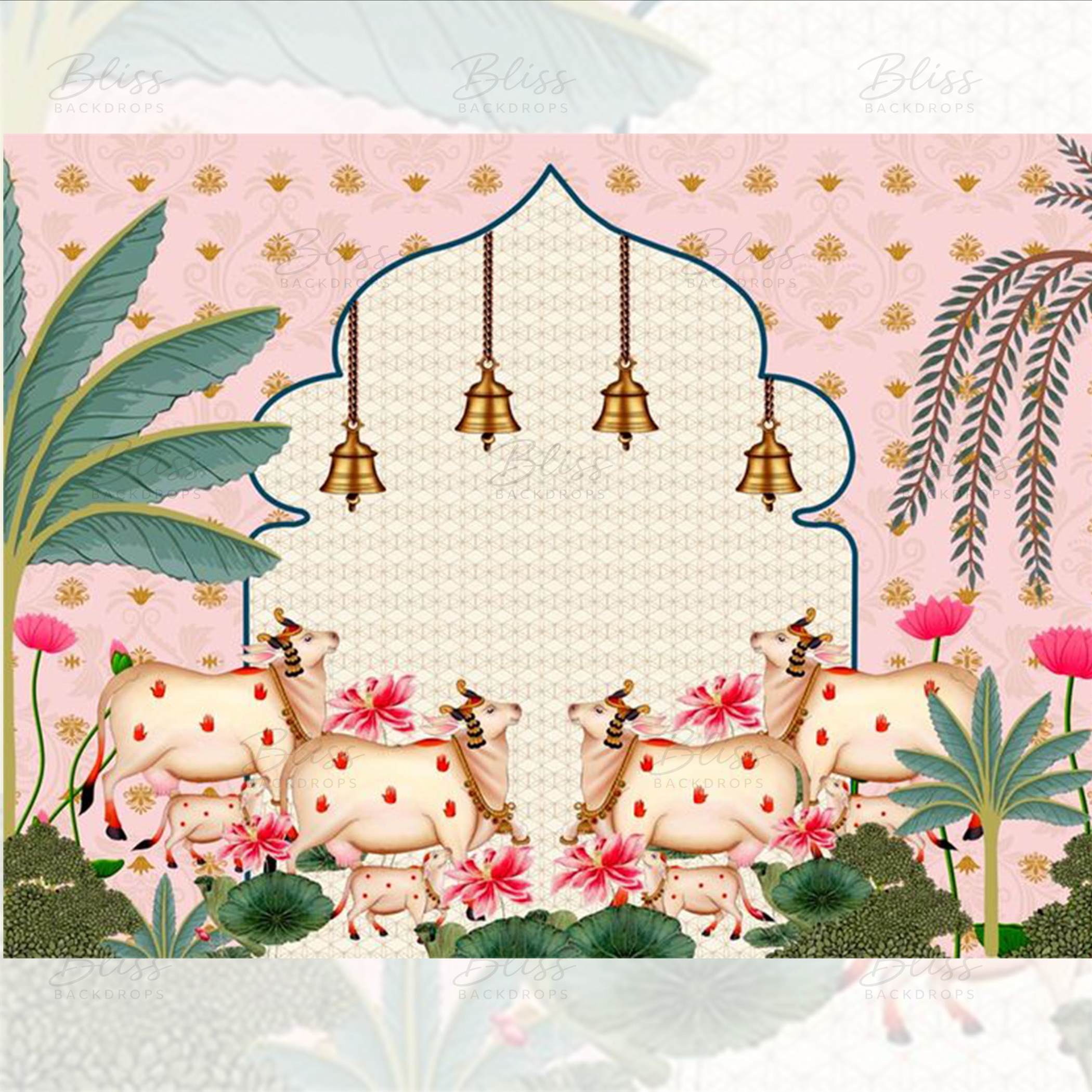 Traditional Pichwai Backdrop for Wedding, Pooja & Cultural Events