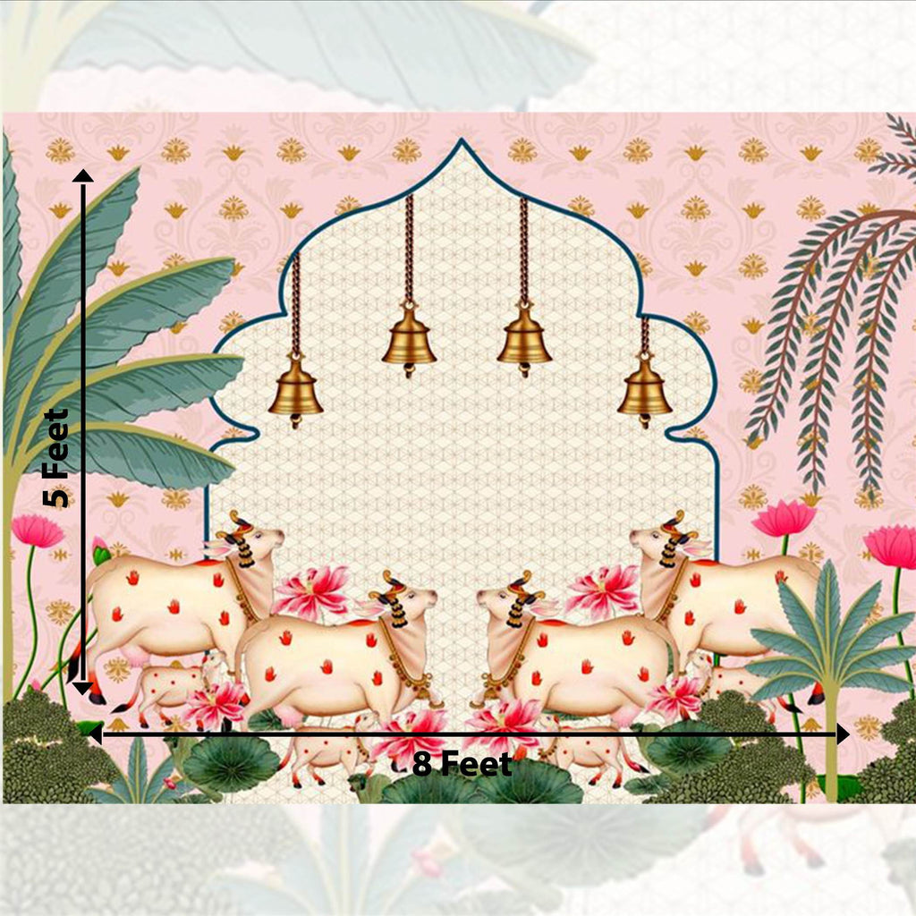 Traditional Pichwai Backdrop for Wedding, Pooja & Cultural Events